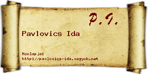 Pavlovics Ida névjegykártya