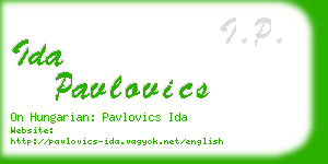 ida pavlovics business card